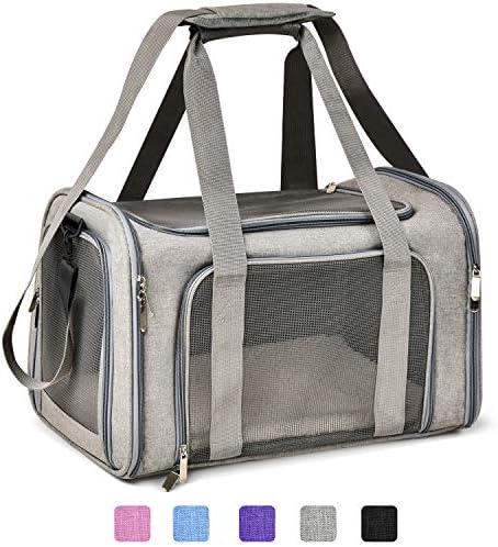 Henkelion Large Cat Carriers Dog Carrier Pet Carrier for Cats Dogs Puppies up to 25Lbs, Big Dog Carrier Soft Sided, Travel Puppy Carrier - Large - Grey