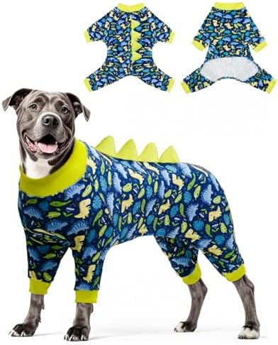 CuteBone Dinosaur Costume Dog Pajamas, Stretchy Spandex Crystal Velvet Sleepwear Coat for Small Dogs, Soft & Warm Pet Outfit Clothes for Cold Weather, Cozy Pullover Design COSP10XXL