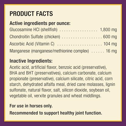 Horse Health Joint Combo Classic, An Unbeatable Joint Combination Supplement for Horses, Cinnamon Apple 8 Pounds