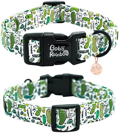 Dog Collar-Cute Dill Print Adjustable Pet Collars Comfortable Spring Summer Cotton Puppy Collar Durable Gift for X-Small Dogs