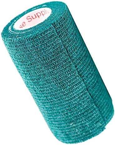 2 Pack Premium Vet Wrap - Self Adhesive Bandage Wrap & Athletic Tape - 4" x 5 Yards Elastic & Self-Sticking Cohesive Bandage for Pets, Sports, Wrists & Ankles - Hunter Green by Prairie Horse Supply