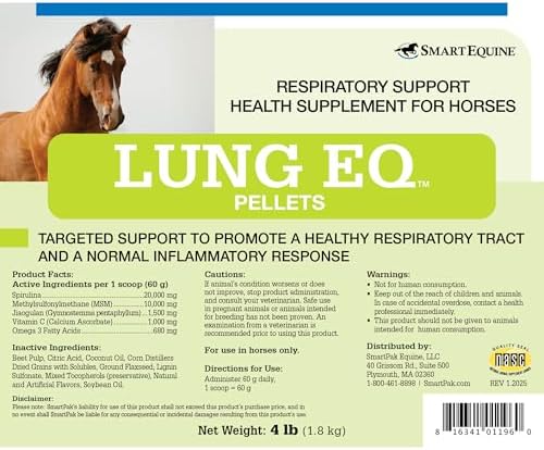 SmartEquine Lung EQ Pellets, 4 LB, 30 Servings