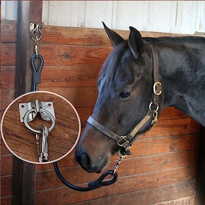 4PCS Cross Tie Ring for Horse,Block Tie Ring Hitching Ring with Screws for Horse Stall Stable