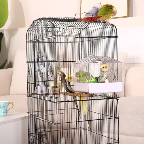 Colorday Hanging Bird Bath for Cage, Pet Parrot Bath, 6.7X6.7X7.74 inch