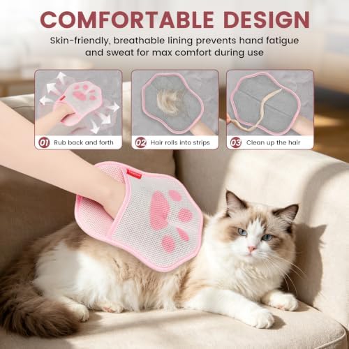 CareCove Reusable Electrostatic Pet Hair Removal Glove for Cats & Dogs