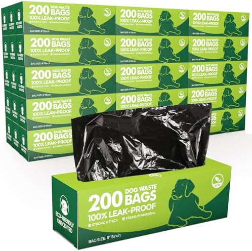 Sherr Dog Poop Bags, 10 Rolls of 200, 2000 Counts, Black