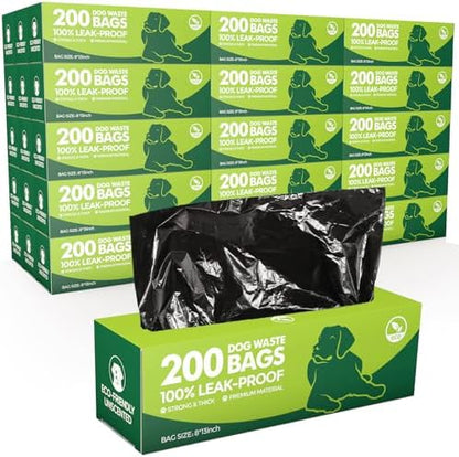 Sherr Dog Poop Bags, 10 Rolls of 200, 2000 Counts, Black