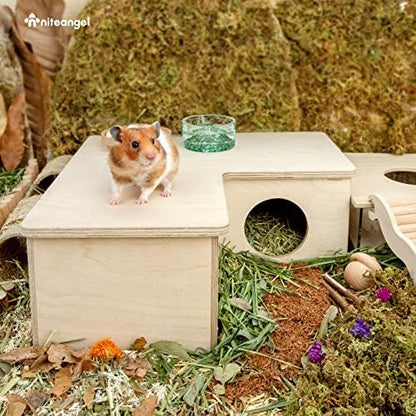 Niteangel Multi-Chamber Hamster House Maze: 1 Entrance 3 Rooms Maze Habitat