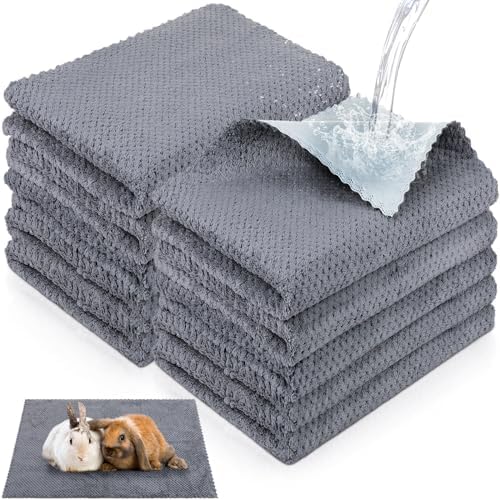 VitalCozy 10Pcs Guinea Pig Cage Liner Washable, Grid, 18x24 Inch, Gray