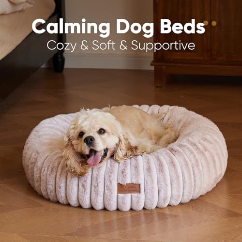 FUKUMARU Small Dog Bed, 25" Orthopedic Dog Bed for Puppies, Donut Cat Beds