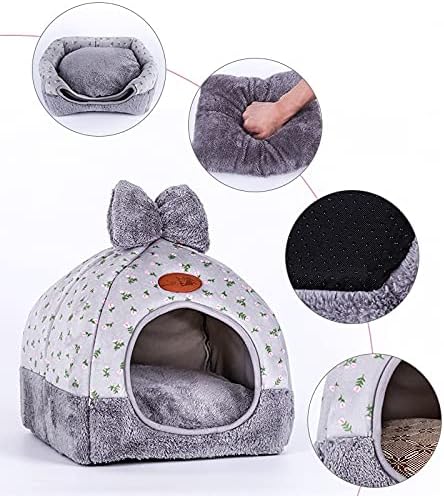 Soft pet bed tent rabbit design cat house with holes warm portable removable washable cat litter puppies kennel XL 2