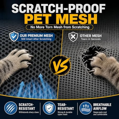 Large Pet Carrier for Cats and Small Dogs, Soft-Sided Travel Carrier with Safety Leash, Scratch-Resistant Mesh, Reinforced PVC Support Base, Foldable Design, 20 x 13 x 13 Inches