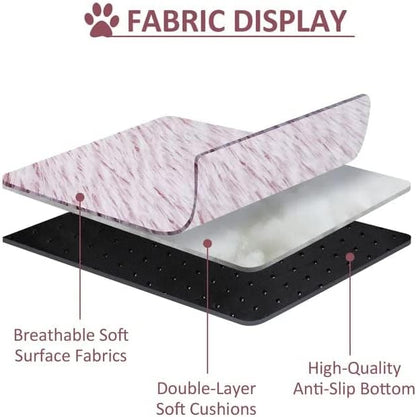 Cat Bed Round Fluffy Hooded Cat Bed Cave, Anti-Anxiety Cave Bed with Hooded Blanket, Cozy Cuddler Luxury Puppy Pet Bed, Anti-Slip Bottom and Machine Washable (Pink, Medium)
