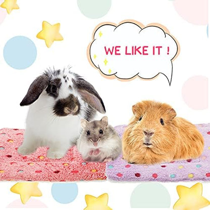 Jetec 3 Pcs Guinea Pig Beds, Fleece Small Animal Mats, Dots, Red
