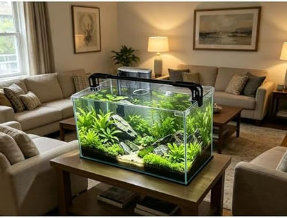 Vimvins 10 Gallon Glass Fish Tank, Easy to Maintain Small Aquarium for Betta/Shrimp and Aquatic Planting.