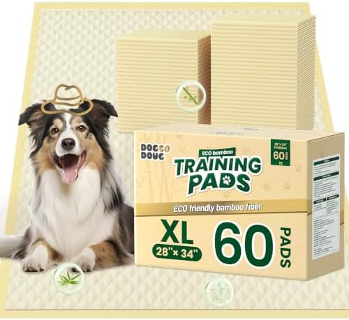 Bamboo Puppy Pads X-Large 28"x34" 60 Count with Adhesive Tabs