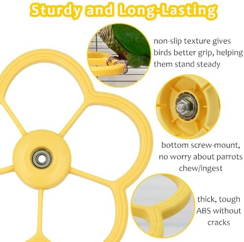 Washable Bird Spinning Perch Toy, with 1.8'' Washer Fit Most Cages