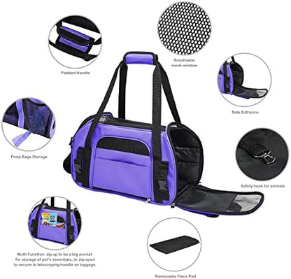 JESPET Soft-Sided Airline-Approved Dog & Cat Carrier Travel Bag