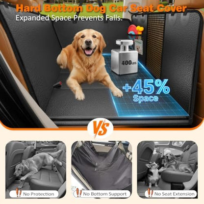 URPOWER Hard Bottom Dog Car Seat Cover for Back Seat, Waterproof Hammock