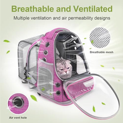 Cawypety Expandable Cat Backpack Large Space Cat Bubble Backpack Carrier