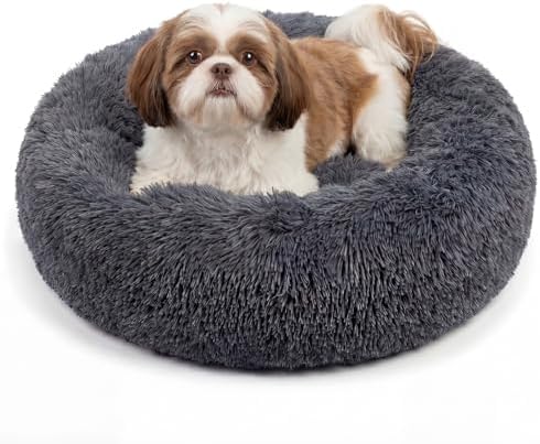 nononfish Calming Dog Bed for Small Dogs,Plush Donut Pet Bed
