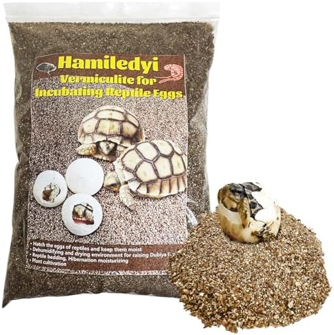 Hamiledyi Vermiculite for Incubating Reptile Eggs Terrarium Bedding Snake Habitat Substrate Reptile Bedding for Tortoise, Gecko, Ball Python, Salamander, Snake, Horned Frog(1Pack,0.52gal)