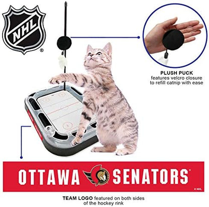 Pets First NHL Ottawa Senators Hockey Field Cat Scratching Toy - 5-in-1 Interactive Scratcher With Ball Bell in Tracks