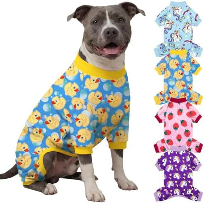 XPUDAC 4 Pack Dog Pajamas for Large Breeds Dogs Pjs Clothes Onesies, 5XL