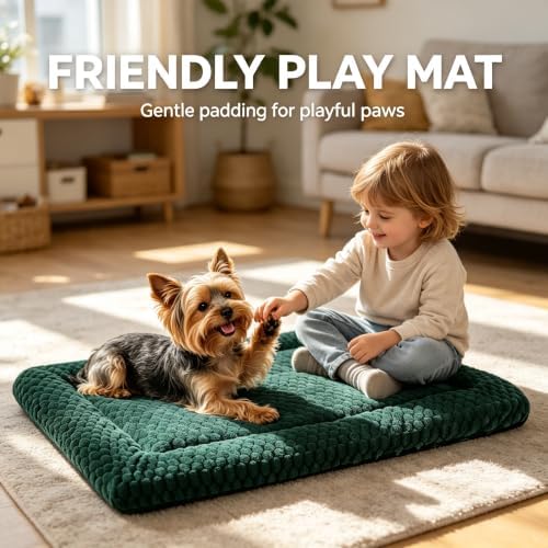 Dog Bed Mat - Durable & Cute Crate Dog Beds for Small Dogs & Cats, Comfortable Kennel Pad for Home, Crate & Travel
