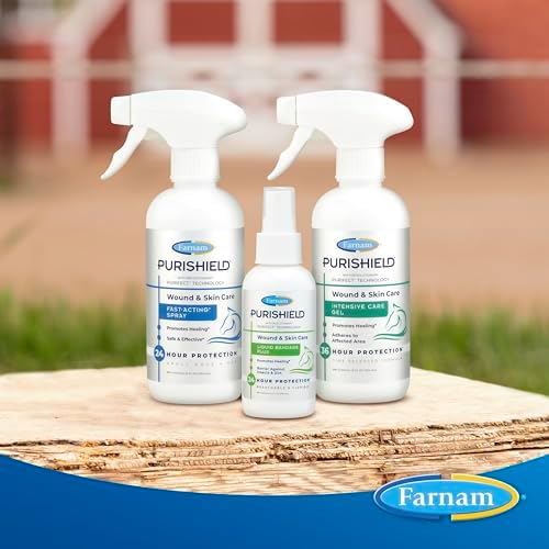 Farnam Purishield Wound and Skin Care Fast-Acting Spray for Horses, 12 oz