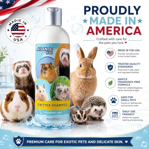 Atlantic Rush Shampoo for Small Pets-17oz Fragrance Free Critter Shampoo