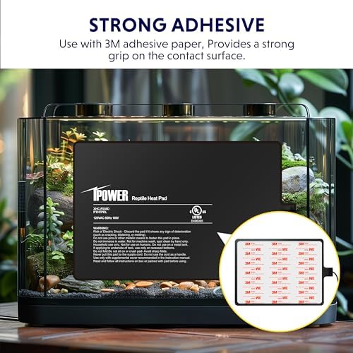 iPower 8X12 Inch Reptile Heat Pad Under Tank Heater Terrarium Warmer Heating Mat for Turtles Lizards Frogs and Other Small Animals