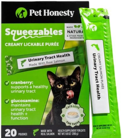 Pet Honesty Vet Recommended Cat Urinary Supplement Lickable Puree, 20 Ct