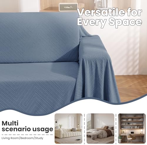 L Shaped Sectional Couch Cover 2 Piece, XX-Large, Blue