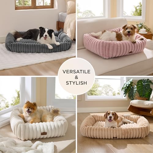 Bedsure ComfyFleece™ Dog Bed Medium Large Size Dog Washable，30in Night Blue
