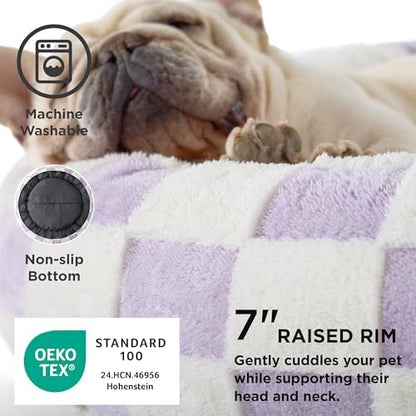 LE SURE Shown on TV Jacquard Donut Cute Small Dog Beds,Purple 23x23x7in