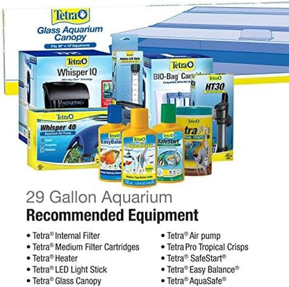Tetra Glass Aquarium 29 Gallons, Rectangular Fish Tank, Assorted Color