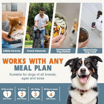 24-in-1 Dog Vitamins and Supplements 200 Ct Dogs Multivitamin Chewable Contain Chondroitin Probiotics Omega-3 Glucosamine for Dogs Skin Coat Heart Joint Gut Liver Brain Eyes Immune Support - Chicken