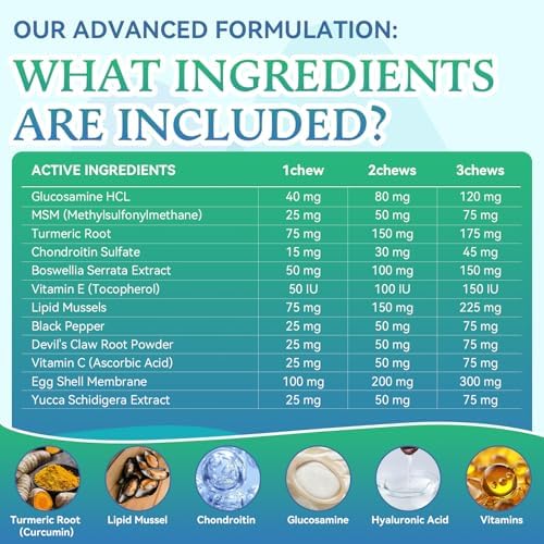 Dog Joint Supplement, Hip and Joint Supplement with Glucosamine Chondroitin