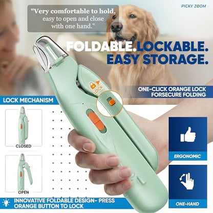 2-in-1 Dog & Cat Nail Clippers and Grinder with LED Light