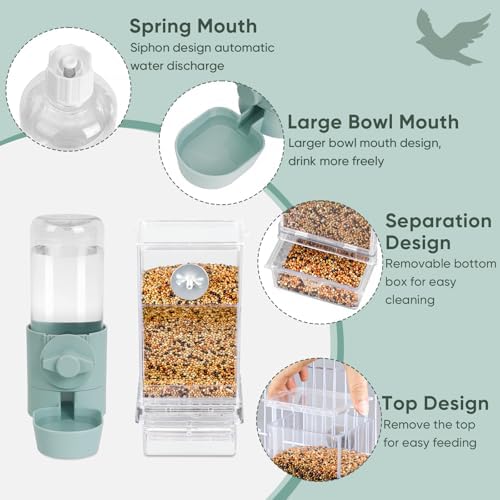 lemtrflo No Mess Bird Feeder Water Dispenser Set, Bird Feeder for Cage