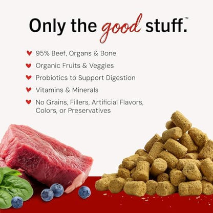 Stella & Chewy's Freeze-Dried Raw Beef Meal Mixers- Dog Food Topper and Mixer - Made with 95% Grass-Fed Beef,Organs & Bone - Perfect for Picky Eaters - Grain-Free - 35 oz,(Pack of 2)