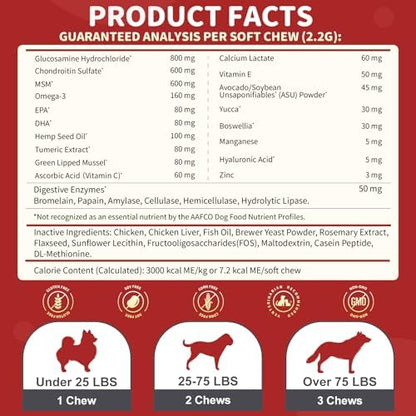 NATURE TARGET Glucosamine for Dogs, 120 Soft Chews, Chicken Flavor