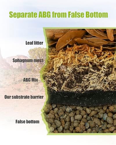 3Pcs 18"x18"Reptile Terrarium Substrate Barriers, Reptile Tank Accessories, Bioactive Terrarium Supplies for Frogs, Tarantula, Newts, Salamanders, Geckos, Skinks, Lizards, Snakes