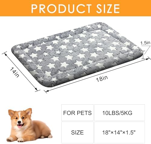 Dog Crate Pad Washable Cat Dog Pet Bed for Crate kennel puppy Mat 18in Gray