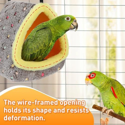 MEWTOGO Large Winter Warm Bird Nest House with Support Board for Cage