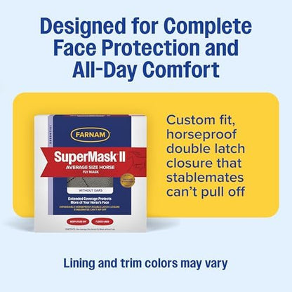 Farnam SuperMask II Horse Fly Mask Without Ears For Eyes, Regular Size