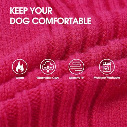 IECOii XL Dog Sweater, Winter Doggy Clothes for Medium Dogs Girl Boy