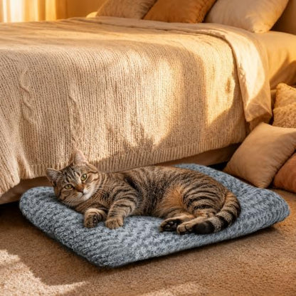 Dog Bed Small Size, Plush Washable Pet Bed Mat, Dog Crate Bed 17"x14"