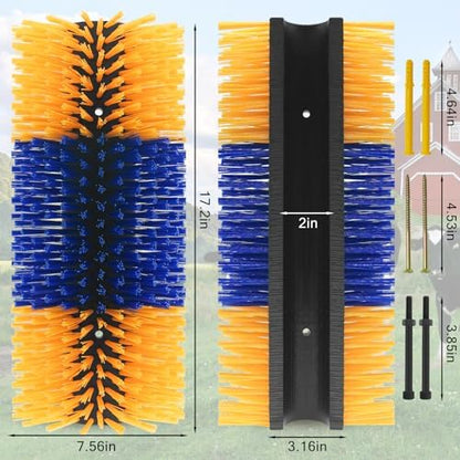 Livestock Scratching Brush Goat Scratcher Full Massage Grooming Brush with 4 Screws for Cattle, Sheep, Horses, Pigs